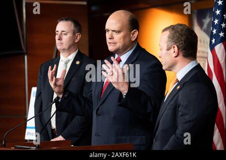 February 11, 2020 - Washington, DC, United States: U.S. Representative Tom Reed (R-NY) speaking at a Problem Solvers Caucus press conference. (Photo by Michael Brochstein/Sipa USA) Stock Photo