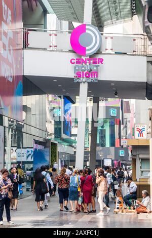 Bangkok, Thailand - January 10th 2020: People shopping in Center Point, SIam Square. This is a trendy shopping area. Stock Photo