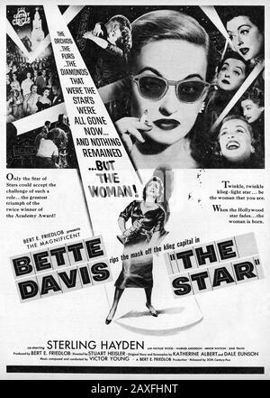 1952 , USA : The movie actress BETTE DAVIS in THE STAR ( La Diva ) by Stuart Heisler - FILM DRAMMATICO - CINEMA - poster - locandina - DIVA - DIVINA - DRAMA  - FILM © Archivio GBB / Stock Photo