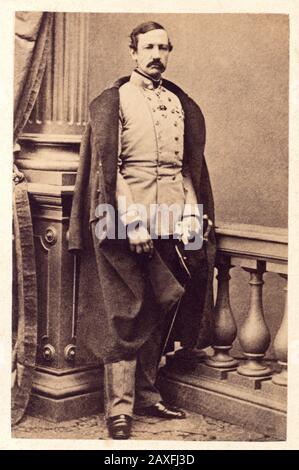 1860 ca, ITALY : Francis V the last Duke of Modena ( Francesco V d'Absburgo-Este DUCA DI MODENA ) ( 1819 – 1875 ), Archduke of Austria-Este, Royal Prince of Hungary and Bohemia , was Duke of Modena, Reggio , and Mirandola , Duke of Massa and Prince of Carrara and Lunigiana from 1846 to 1875 . He was the eldest son of Francis IV of Modena and of Princess Maria Beatrice of Savoy . In 1859 the Duchy of Modena was invaded by King Victor Emanuel II of Sardinia who the following year incorporated Modena into the new kingdom of Italy. Francis withdrew to Austria where he lived most of the rest of his Stock Photo