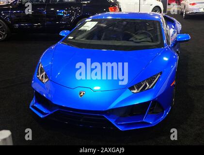 Philadelphia, Pennsylvania,  - February 9, 2020 - The blue metallic  2020 Lamborghini Huracan Stock Photo - Alamy