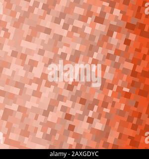 Background with square pixel texture. Vector illustration. Gradient orange. Stock Vector