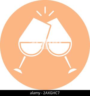 wine cups glasses toast icon Stock Vector