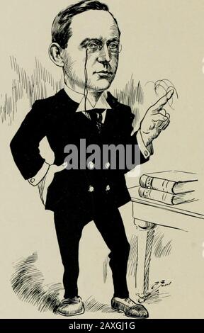 'As we see 'em,' a volume of cartoons and caricatures of Los Angeles citizens . HARRY JACKINS,Real Estate.. FRANK JAMES,Lawyer. Stock Photo