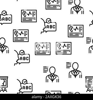 Speech Therapist Help Seamless Pattern Vector Stock Vector