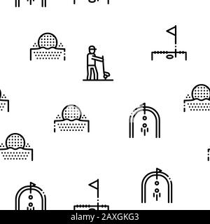 Golf Game Seamless Pattern Vector Stock Vector