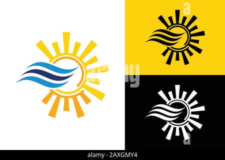 Air conditioning logo design template. Hot and cool sing symbol Stock Vector