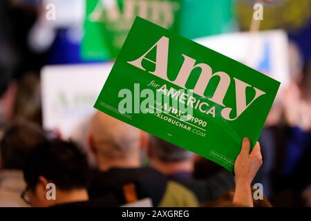 Concord, United States. 11th Feb, 2020. Klobuchar supporters celebrate in Concord after Klobuchar's strong third-place finish in the New Hampshire Primary. Credit: SOPA Images Limited/Alamy Live News Stock Photo