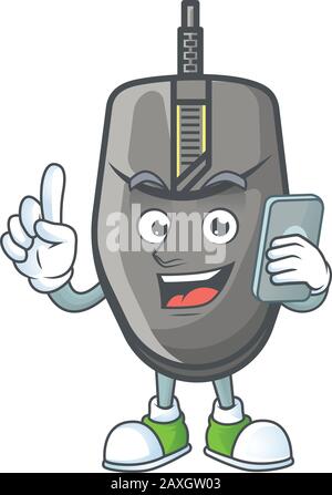 Call me funny black mouse mascot picture style Stock Vector Image & Art ...