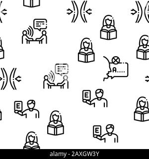 Speech Therapist Help Seamless Pattern Vector Stock Vector