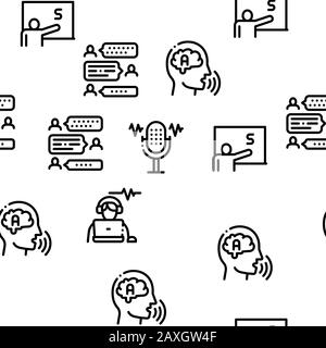 Speech Therapist Help Seamless Pattern Vector Stock Vector