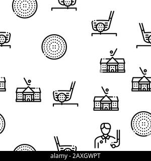 Golf Game Seamless Pattern Vector Stock Vector