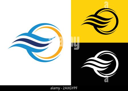 Air conditioning logo design template. Hot and cool sing symbol Stock Vector