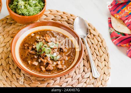 Authentic mexican birria de res, a spicy beef, goat or mutton stew from Jalisco, Mexico Stock Photo