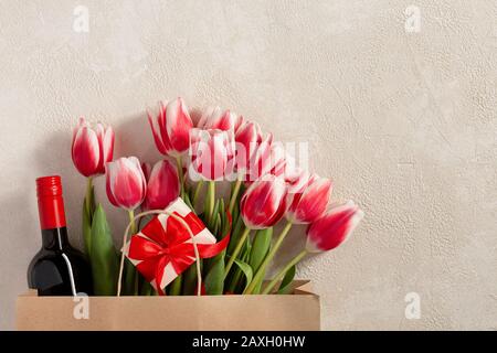 background, greeting invitation, beautiful valentine, beautiful greeting, invitation card, birthday present, flat lay Stock Photo