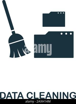 Data Cleaning icon. Simple element from data organization collection. Filled Data Cleaning icon for templates, infographics and more Stock Vector