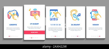 Gadget And Device Onboarding Elements Icons Set Vector Stock Vector