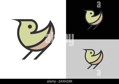 Abstract bird logo design template, Minimalist bird sign symbol Stock Vector