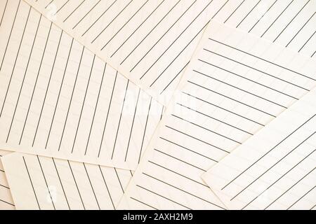 Lined paper pages background. Full frame. Stock Photo