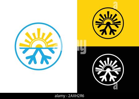 Air conditioner logo. Hot and cold symbol13 - TemplateMonster