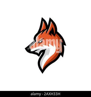 Fox head mascot logo vector illustration, with a wise eye look, suitable for the sports team mascot logo, e sport team etc. Stock Vector