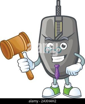 A wise Judge black mouse in comic strip character design Stock Vector