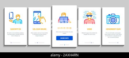 Gadget And Device Onboarding Elements Icons Set Vector Stock Vector