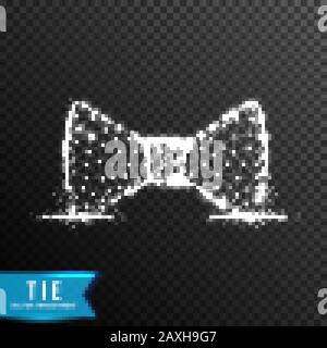 bow. tie from connecting dot and line. light effect. vector illustration, isolated on transparent background Stock Vector