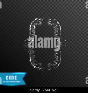 digital code, coding from connecting dot and line. light effect. vector illustration, isolated on transparent background Stock Vector