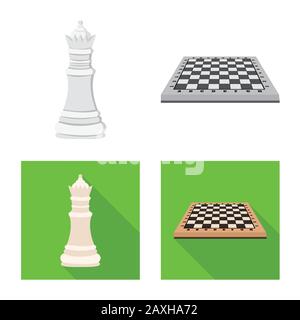 Vector illustration of checkmate and thin logo. Set of checkmate and target vector icon for stock. Stock Vector