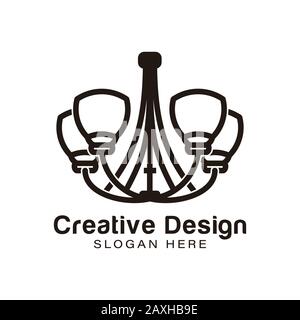 decorate lamp, mosque lamp logo Ideas. Inspiration logo design. Template Vector Illustration. Isolated On White Background Stock Vector