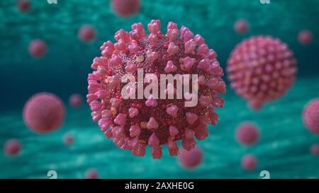 coronaviruses, virus that causes respiratory infections and the common cold Stock Photo