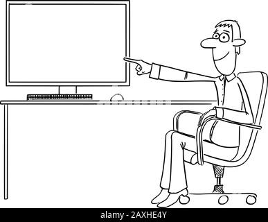 man with sitting in office chair and megaphone Stock Vector Image & Art ...