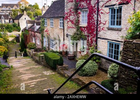 Chipping Steps in Tetbury, England, Cotswolds district. Stock Photo