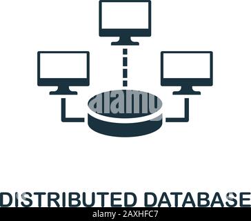 Distributed Database icon. Simple element from data organization collection. Filled Distributed Database icon for templates, infographics and more Stock Vector