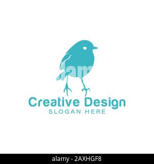 robin bird. love bird logo Ideas. Inspiration logo design. Template Vector Illustration. Isolated On White Background Stock Vector
