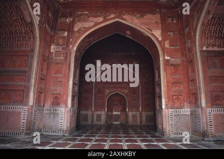 Inside view of Kau Ban Mosque at the Taj Mahal complex, Agra, Uttar Pradesh, India Stock Photo