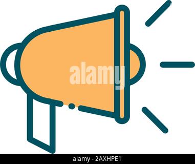 marketing megaphone voice social media line and fill vector illustration Stock Vector