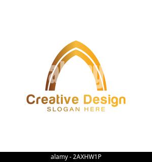 luxury gold tower, dome, mosque  logo Ideas. Inspiration logo design. Template Vector Illustration. Isolated On White Background Stock Vector