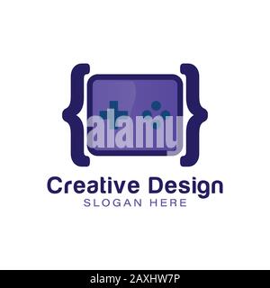 code game console  logo Ideas. Inspiration logo design. Template Vector Illustration. Isolated On White Background Stock Vector