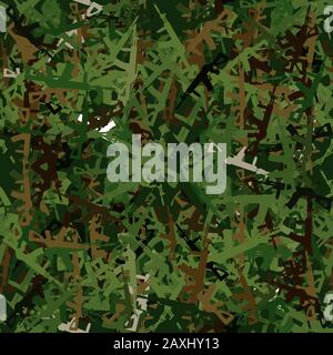 Seamless woodland assault rifle AK military camouflage pattern vector Stock Vector