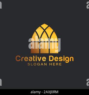 luxury gold tower, dome, mosque  logo Ideas. Inspiration logo design. Template Vector Illustration. Isolated On White Background Stock Vector