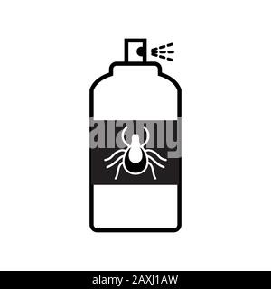 Mite spray bottle vector icon. Insect stop sign. Stock Vector