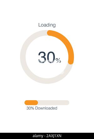 Circle Loading and Progress Bars. Vector illustration Stock Vector