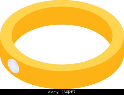 Married gold ring icon, isometric style Stock Vector