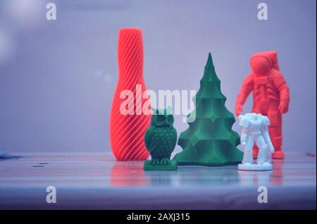 The models printed on a 3d printer. Progressive modern additive technology. Copy spase, spase for text. Stock Photo