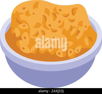 Popcorn bowl icon, isometric style Stock Vector