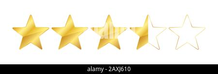 Five stars in a row rating icon for apps and websites. Vector illustration Stock Vector