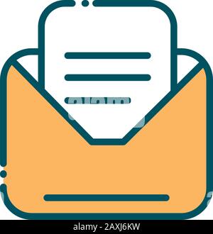 email letter envelope social media line and fill vector illustration Stock Vector