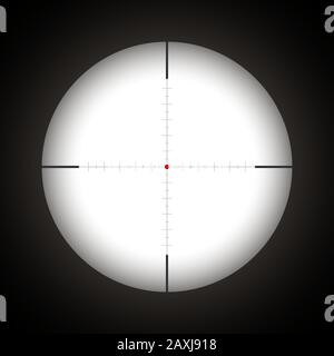 sniper scope with red dot Stock Vector